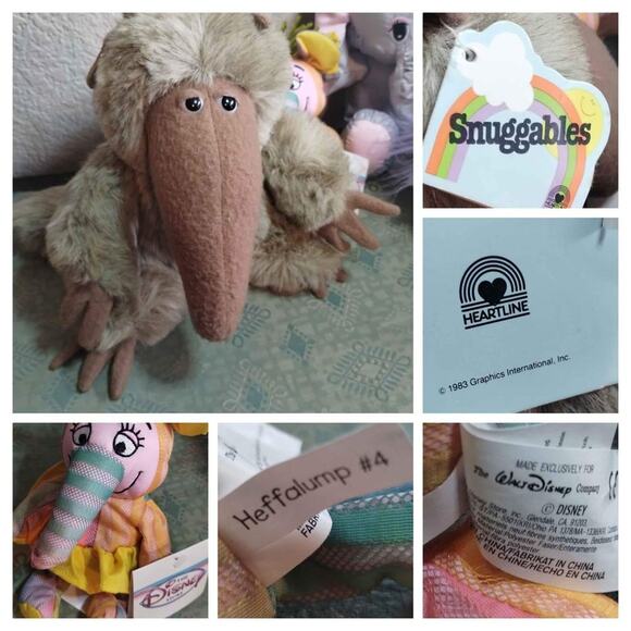 Vintage Plush LOT Of 5 Heffalump Unicorn Surprise Elephant Anteater RARE Stuffie - Picture 5 of 10